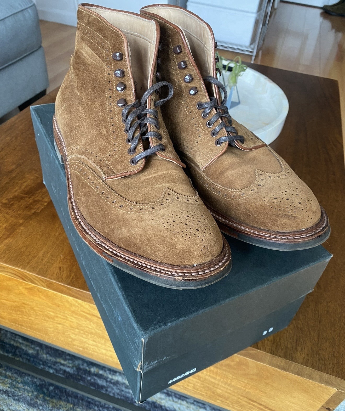 Alden 44624HC Snuff Suede Wing Tip Boot