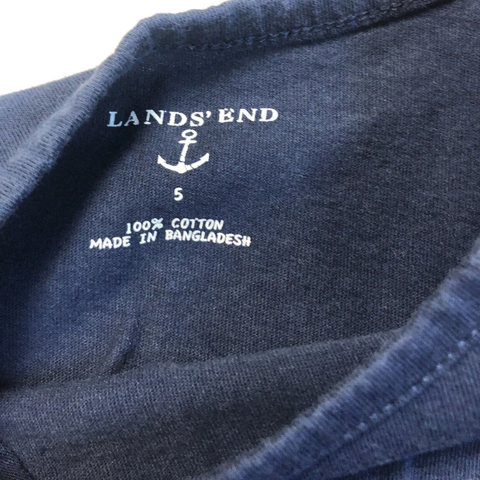Vestido Lands' End Azul Marino Top y Multicolor Zig Zag Pana Parte Inferior Algodón Niñas 5 Foto 2 de 4