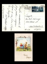 Mayfairstamps Italy to OR USA Painting Easter Egg Postcard aax_67511