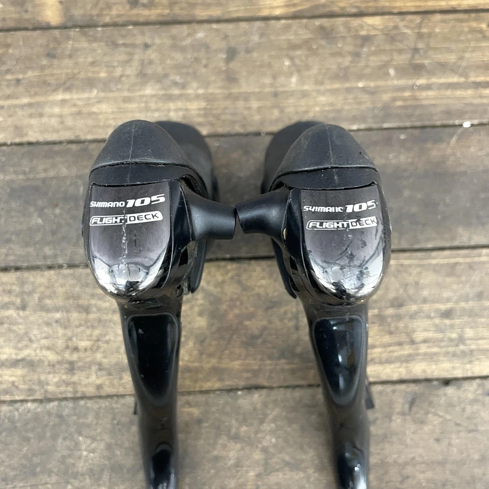 Palancas de freno de cambio vintage Shimano 105 ST-5510 cubierta de vuelo 2x9 STI Japón Foto 2 de 4