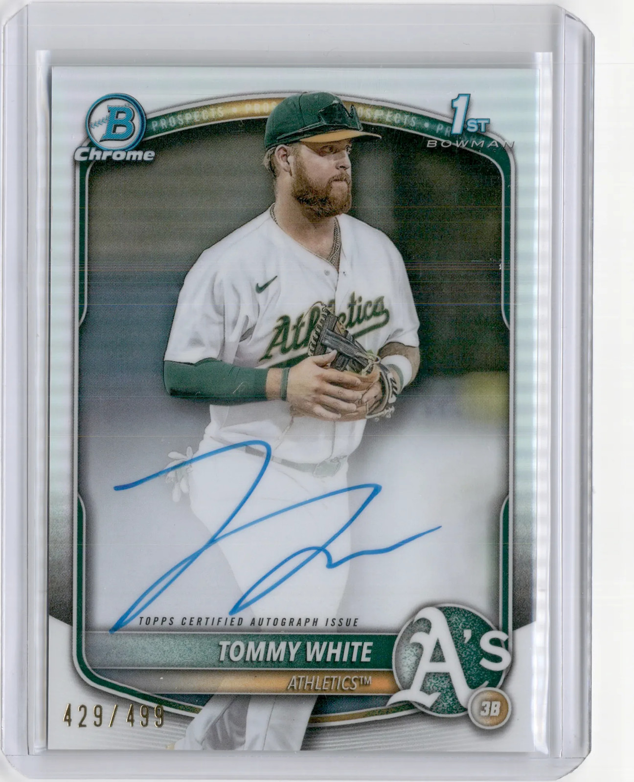 2025 BOWMAN CHROME TOMMY WHITE 1ST PROSPECT AUTO REFRACTOR /499 RC
