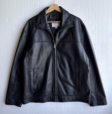 Vintage Wilson M. Julian Leather Full Zip Jacket Collar Black Men's Large Retro