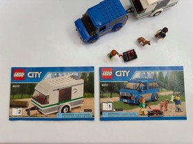 LEGO 60117 City Van and Caravan Camper Trailer w/Manuals, Retired!