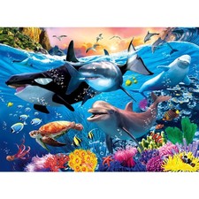 100 Piece Underwater World Kids Jigsaw Puzzle Ages 4-8 15.75" x 11" Cardboard