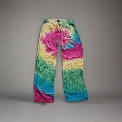 Exist Tie Dye Light Weight Lounge Pants Kids XL 100% Cotton With Pockets USED