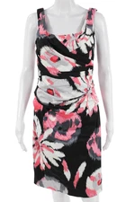 Suzi Chin for Maggy Boutique Women Sheath Dress Black Sleeveless Size 4