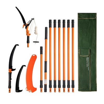 VEVOR Manual Pole Saw Extendable Pole Tree Pruner 4.46-26.4 ft with Scissors