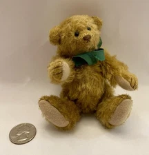 Adorable Vintage Mohair Fully Jointed Teddy Bear Linda Beckman 5” Signed