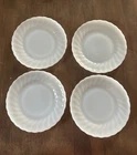 Vintage Anchor Hocking Suburbia Milk Glass Salad Plates, set of 4