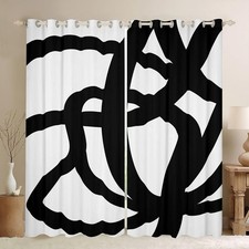 Stripe Line Curtains for Bedroom Living Room 2 Panels, 52 x 96 Inch Geometr...