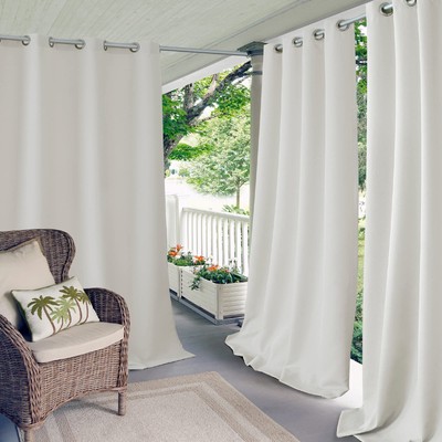 Connor Weatherproof Grommet Top Indoor/Outdoor Solid Color Curtain Panel for ...