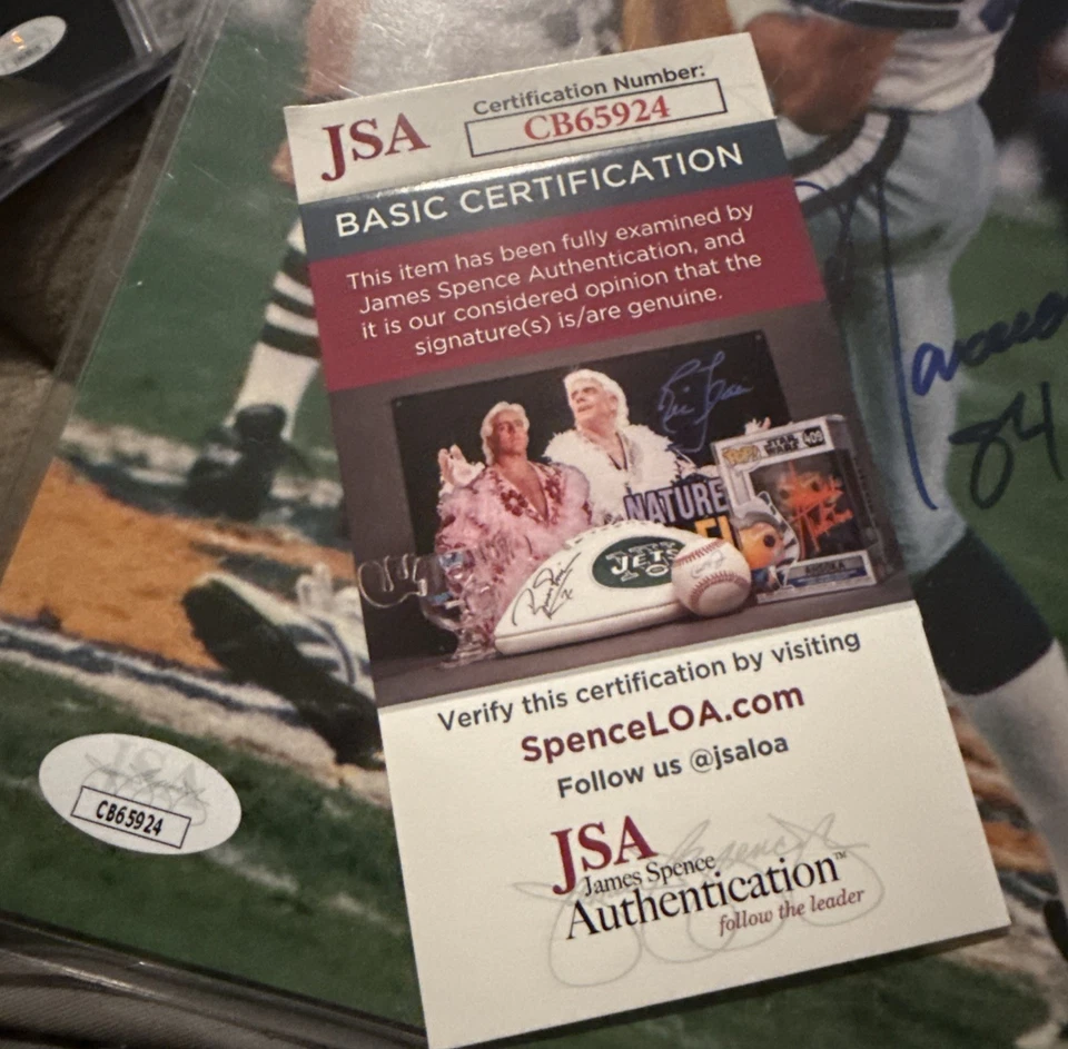 Jay Novacek 8X10Autograph Superbowl XXX Photo Dallas Cowboys JSA Authenticated ￼ - Image 3 of 3