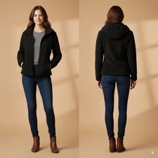 Triple Aught Design Polartec Fleece Hoodie Jacket Womens Large Black Made in USA