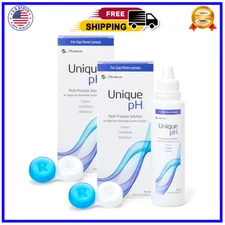 Unique pH Multi-Purpose Solution + RGP Lens Case, 4 Fl Oz (Pack of 2)