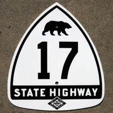California CSAA bear route 17 highway road sign auto club AAA Santa Cruz