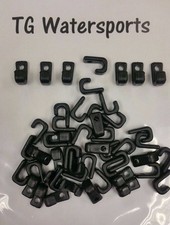 50 pcs Kayak Nylon Lashing Hook USA Bungee Hook J Hooks for Kayaks Canoes,Boats