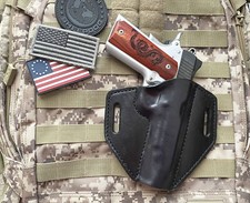 1911 Compact 3 Inch Barrel, Handmade Pancake Holster With Sweat Shield