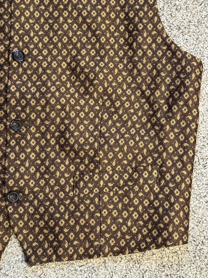 Le Collezioni Structure Vest Men’s Sz L Brown Wool Blend Made In Italy Formal - Image 3 of 4