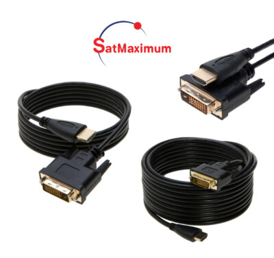 DVI-D to HDMI Video Cable Dual Link 24+1 TV PC Monitor Display Cord 1.5-50FT LOT