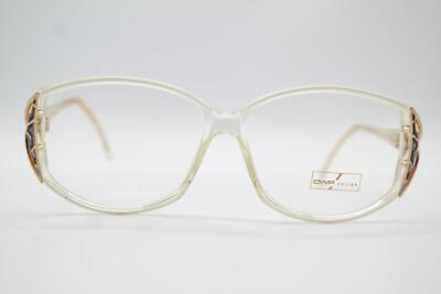 Vintage OWP 2150 White Gold Multicolored Oval Glasses Frame Eyeglasses NOS