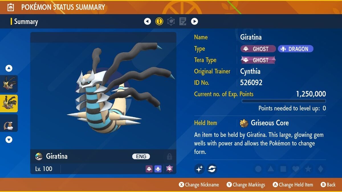 Shiny Giratina (Origin) Pokemon Brilliant Diamond Shining Pearl 6IV