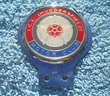 VINTAGE 1960s ICI HUDDERSFIELD MOTOR CLUB CAR BADGE ~SYNGENTA YORKSHIRE CHEMICAL