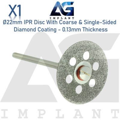 Ø22mm IPR Disc Coarse Single Sided Diamond Coating 0.13 Ortho Mandrel ...