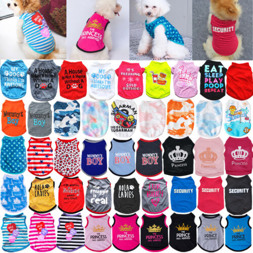 Pet Cat Puppy Small Dog Vest T-Shirt Coat Dog Clothes Apparel Thin Shirt Costum✔ - Afbeelding 1 van 103