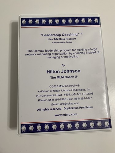 MLMU Leadership Coaching TeleClass - Network Marketing - 8 CD Set - Photo 2 sur 4