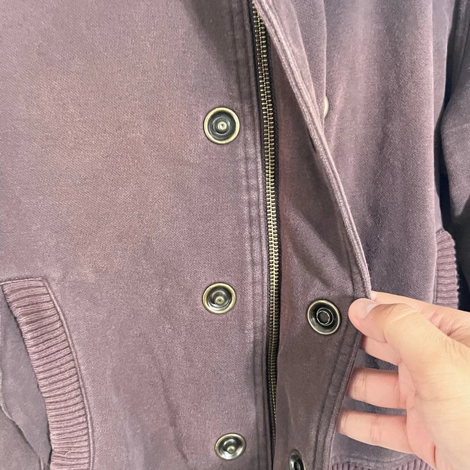 Puma Womens Shawl Neck Jacket Sweater Size L Brown Double Breasted Full Zip - Image 3 of 4