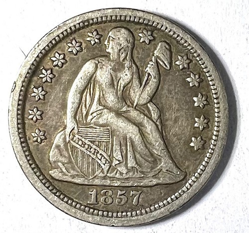 1857 Silber sitzende Freiheit Groschen - kostenloser Versand