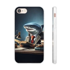 Shark Teacher Flexi Case, Ocean Animal Gift, Custom Phone Cover, Marine Biology
