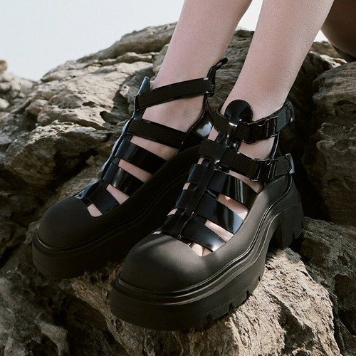 2024 Womens Summer Closed Toe Roman Style Sandals Boots Fashion Cut Out Booties
