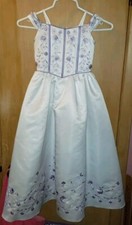 Girls SZ 5 White/Lavender Ribbons Beads Flower Girl Dress F402 by Melody Bridal