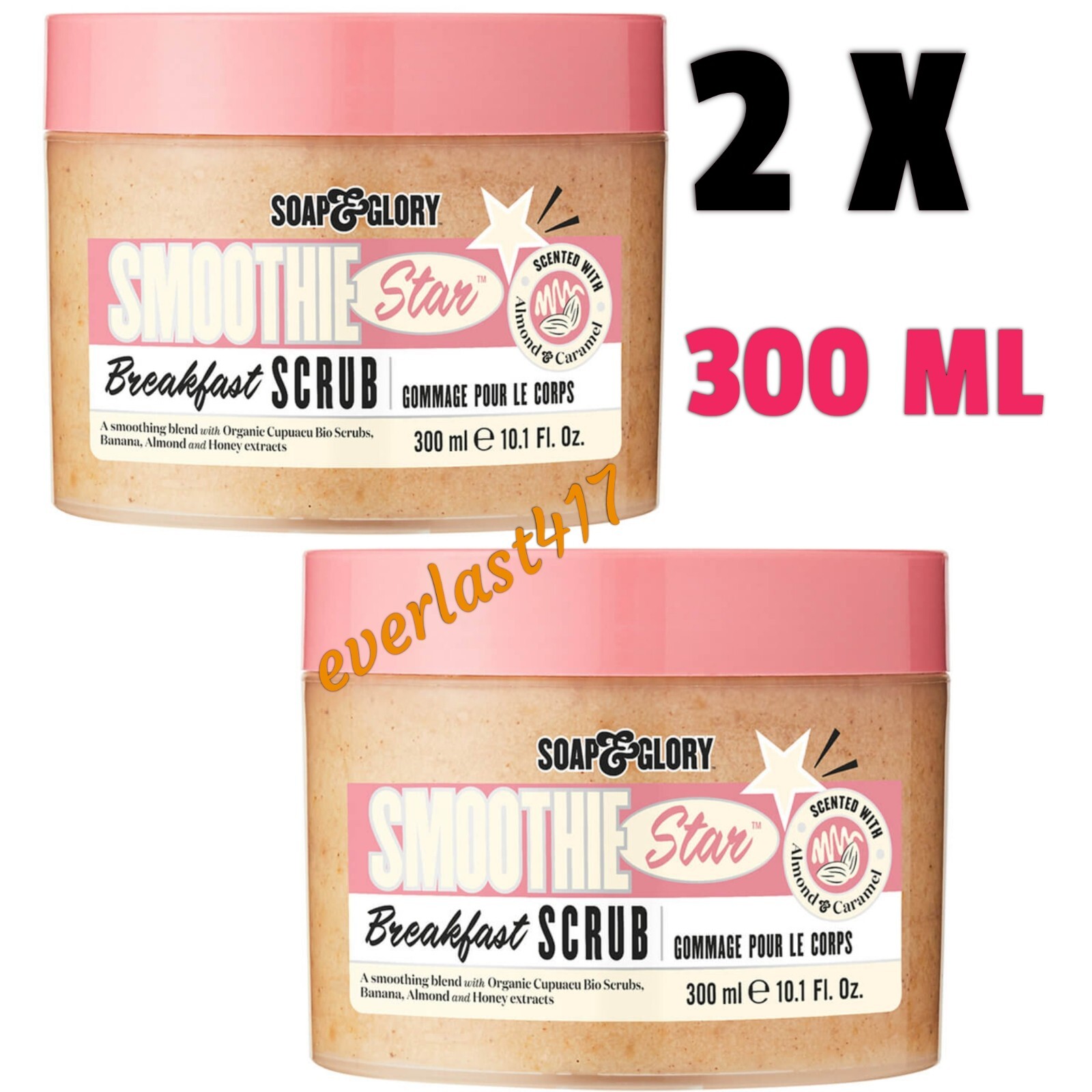 Soap & Glory Smoothie Star Breakfast Scrub Body Polish Smoother 2x 300ml smooth