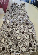 TRINA TURK 273632 BROWN LINED MAXI DRESS WOMENS SIZE 4 100% SILK SPAGHETTI STRAP