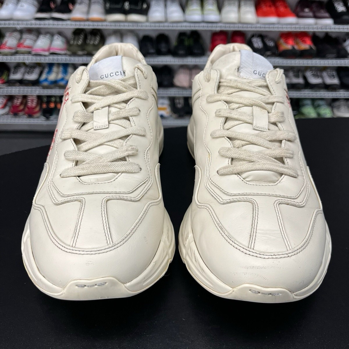 Gucci Rhyton Interlocking Disk Leather Sneakers Mens Sz Gucci