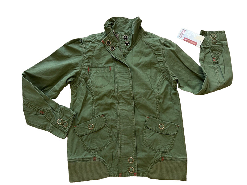 NWT NEW MOSSIMO girls safari style jacket L LARGE 10 12 y 100% cotton green