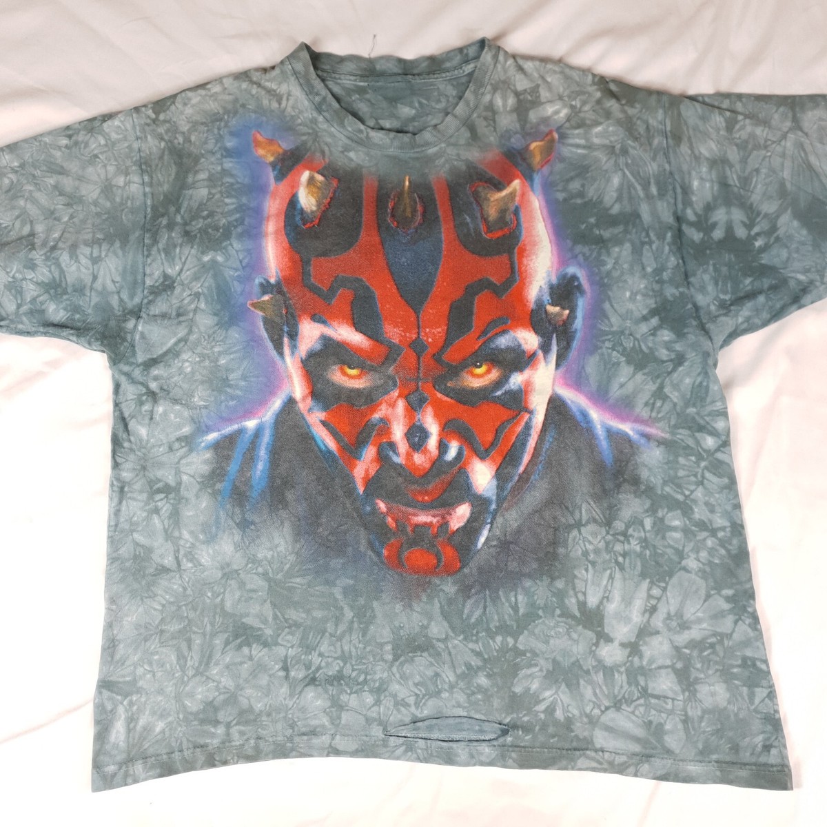 Vintage Star Wars Liquid Blue Shirt Large Darth Maul Tie Dye