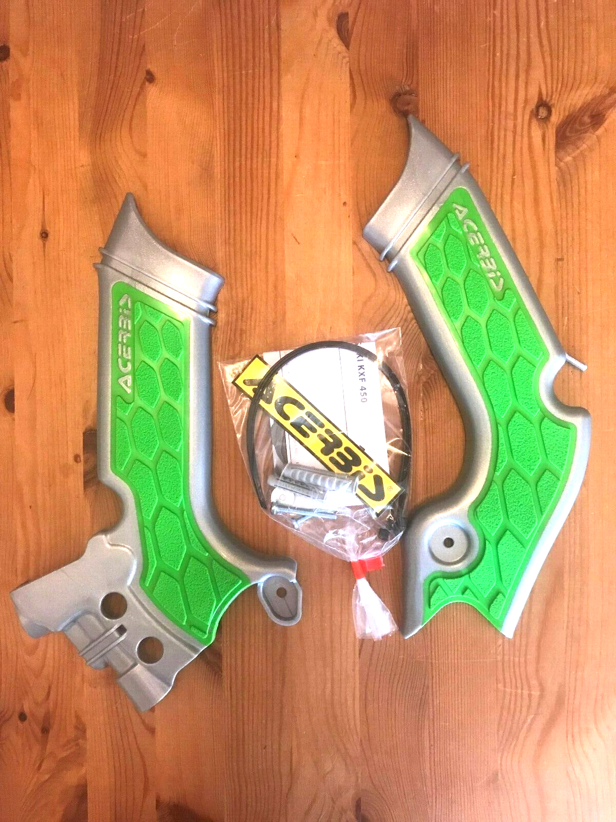 KAWASAKI  KX 450 4 STROKE 4T  2020 - 2023  ACERBIS FRAME GUARDS GREY / GREEN