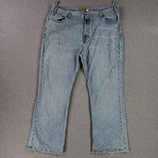 Old Navy 42x32 Bootcut Blue Jeans Vintage Faded Broken Belt Loops Retro