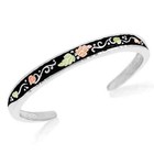 Antiqued Bangle - Sterling Silver Black Hills Gold Bracelet
