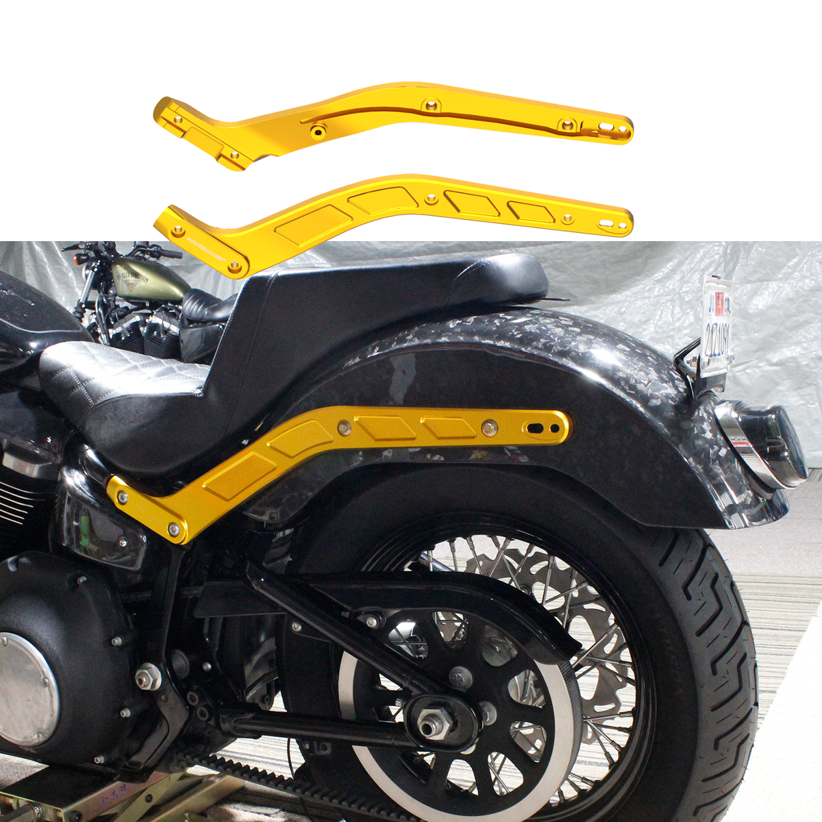 Gold Rear Fender Support Struts for Harley Street Bob Low Rider ST