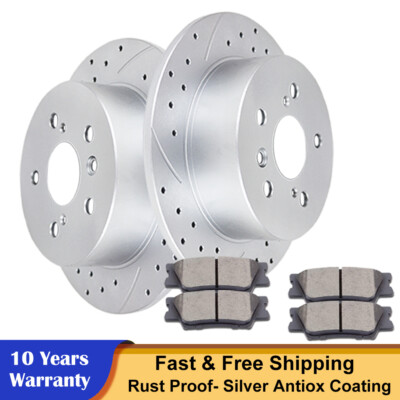 Rear Disc Rotors + Brake Ceramic Pads for Toyota Camry Avalon Lexus ES350 Brakes