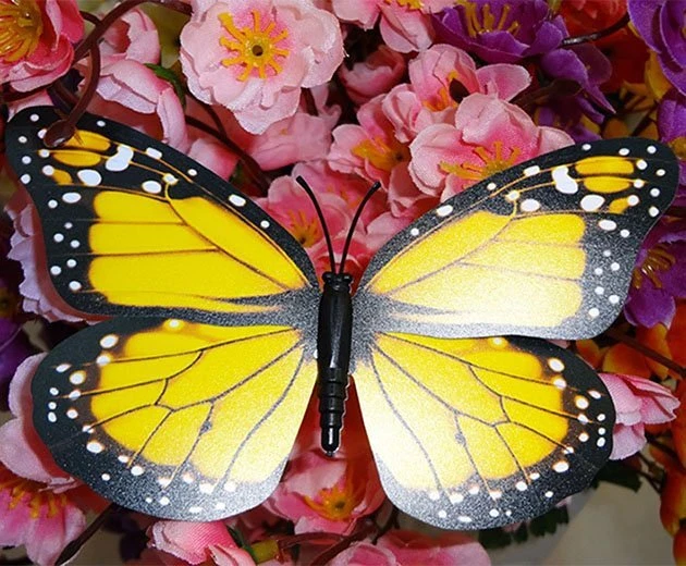 3D Artificial Butterflies with Stick For Festival Party Wedding Home Decoration - Image 3 of 4