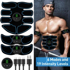 Electric Muscle Toner Machine ABS Toning Belt Simulation Fat Burner Shaper Blue