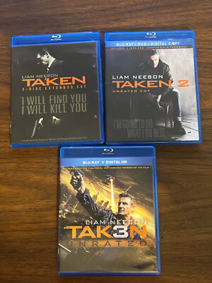 Taken 1, 2 & 3, Liam Neeson, Blu-ray Collection Trilogy 3 Movies