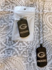 Green Bay Packers Set Of 2 NFL Army Dog Tag Pendant Necklace