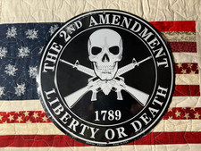 US 2ND AMENDMENT METAL SIGN MEASURES 12 INCHES MADE IN USA LICENSED PRODUCT
