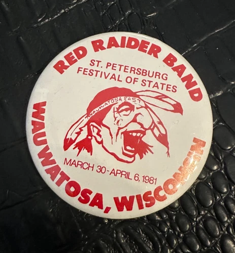 VINTAGE PINBACK BUTTON (65) WAUWATOSA EAST WISCONSIN 1981 BAND